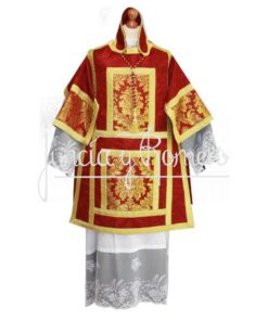 DALMATICA DAMASCO Y BROCADO ROJO PRIORI