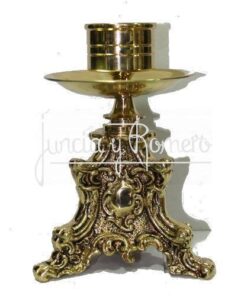 CANDELABRO BRONCE 18CM PIE TRIANGULAR