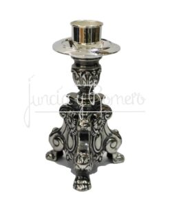 CANDELABRO VENECIA BAJO 23CM CUBILLO40 PLATA