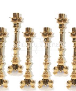 CANDELERO GOTICO 40CM BAÑO DE ORO