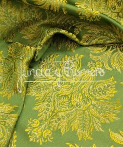 TEJIDO BROCADO PRIORI VERDE Y ORO