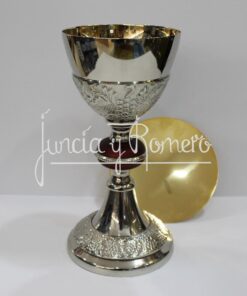 CALIZ CON PATENA PLATEADO H24CM