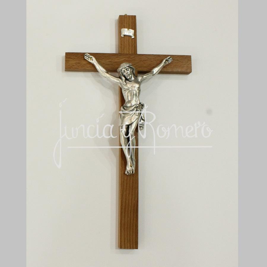 CRUCIFIJO MADERA 31X15CM CRISTO METAL