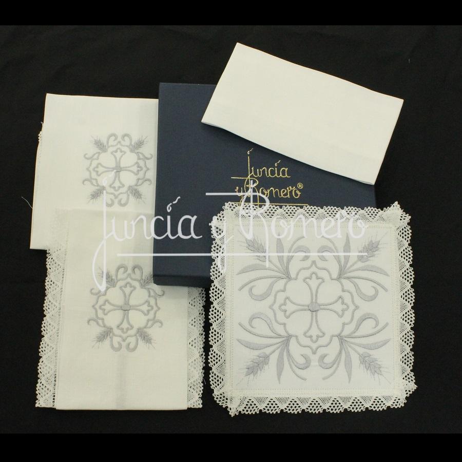 JUEGO LIENZO DE ALTAR CRUZ ESPIGAS